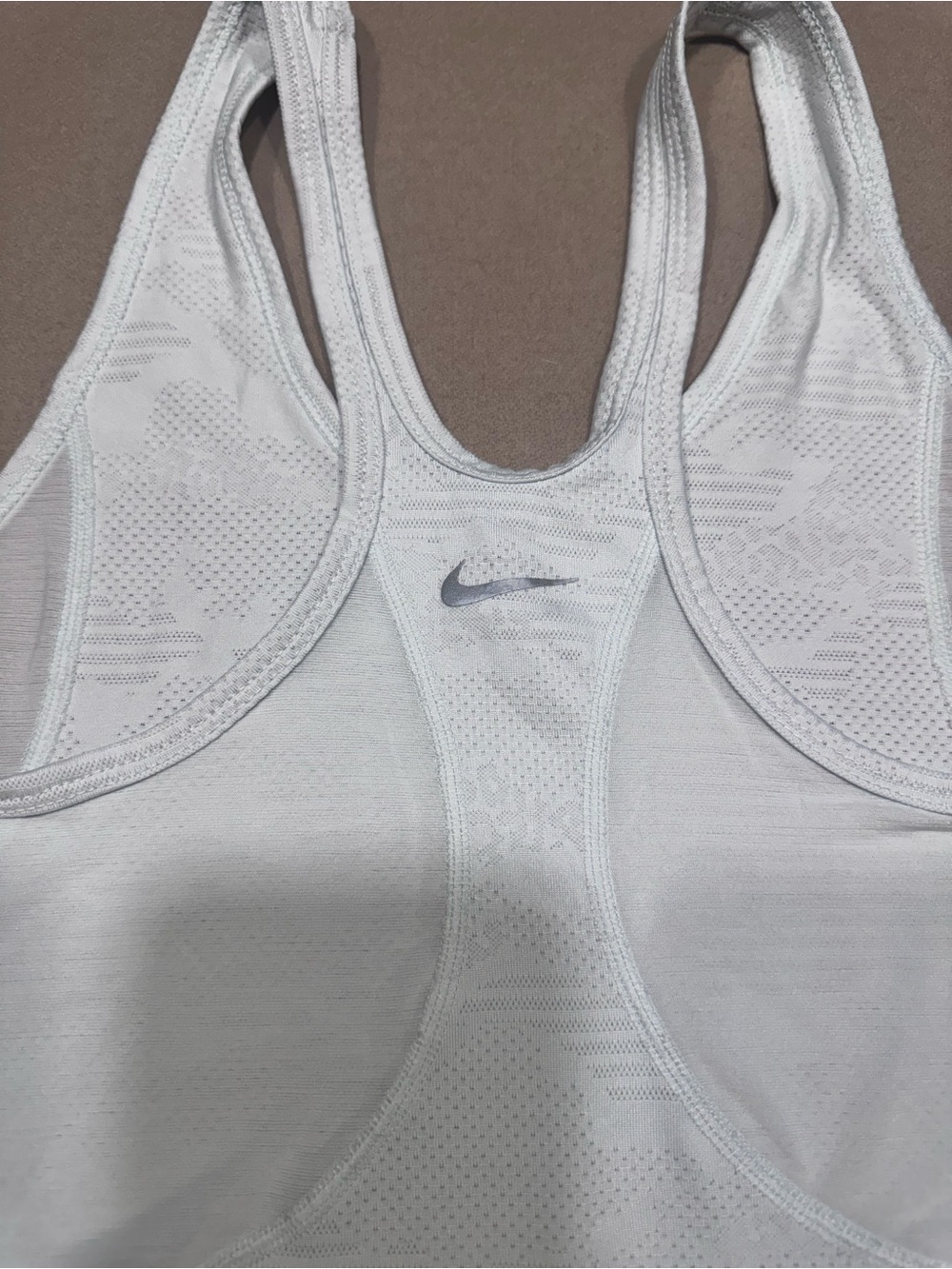 Nike Dri-Fit Light Gray Tank Top with Gray Swoosh - Picture 5 of 6